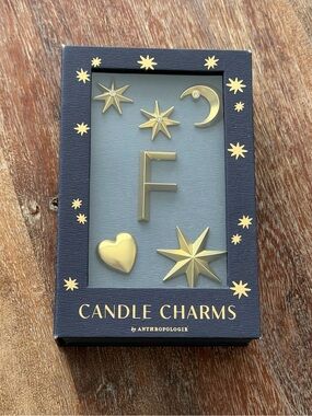 Anthropologie Monogram “F” Candle charms New in box